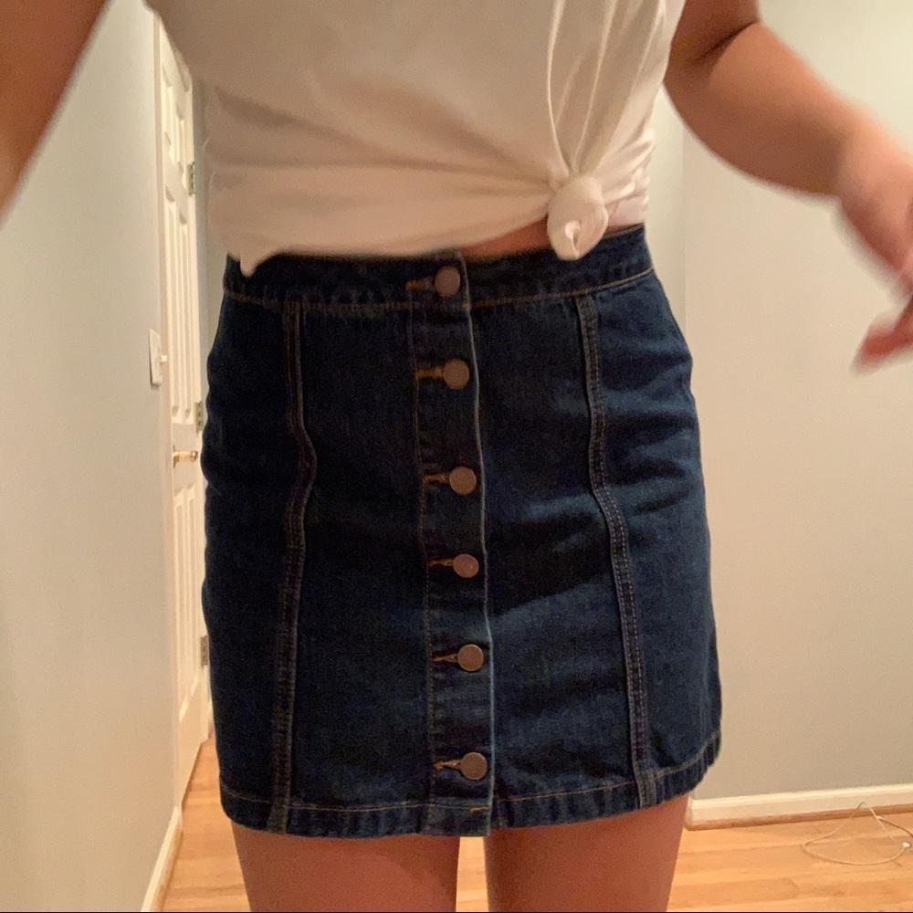 Forever 21 button up jean skirt